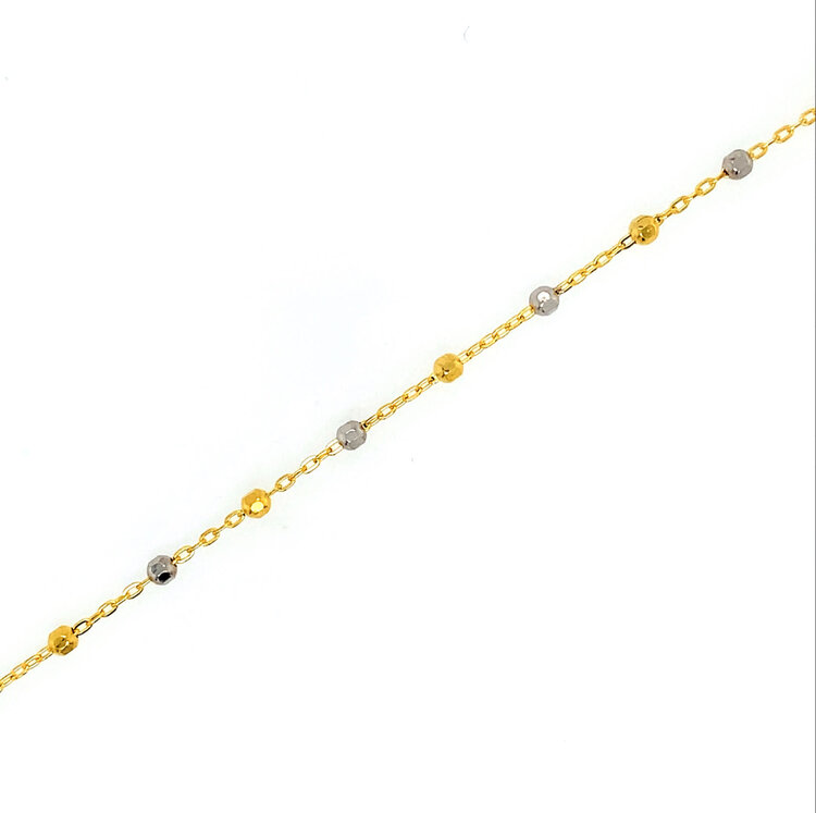 25068 14K TWO TONE BEDAD BRACELET 7.5''