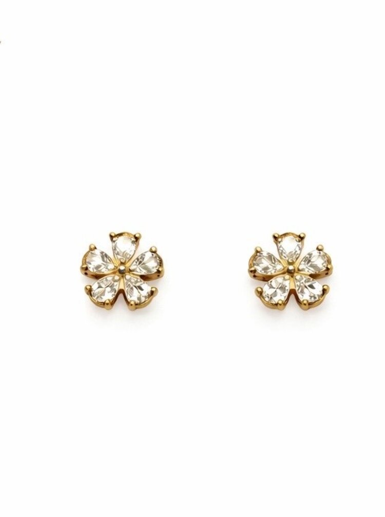 31651 14K YELLOW GOLD 1CT LAB GROWN DIAMOND FLOWER STUDS