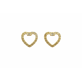 31658 14K YELLOW GOLD .18CTW DIAMOND OPEN HEART SCREWBACKS STUDS