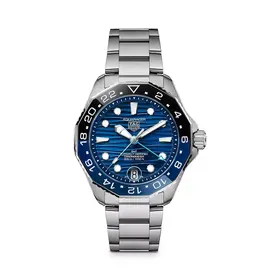 10056 TAG HEUER AQUARACER STAINLESS STEEL 42MM BLACK AND BLUE BEZEL SWISS AUTOMATIC MOVEMENT MEN'S WATCH