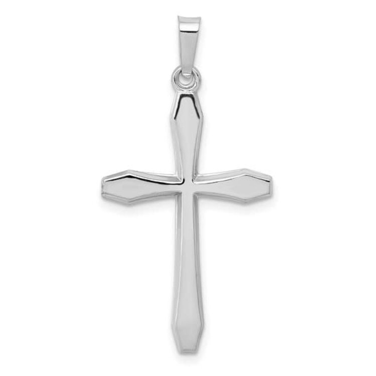 77412 14K WHITE GOLD HIGH POLISH CROSS