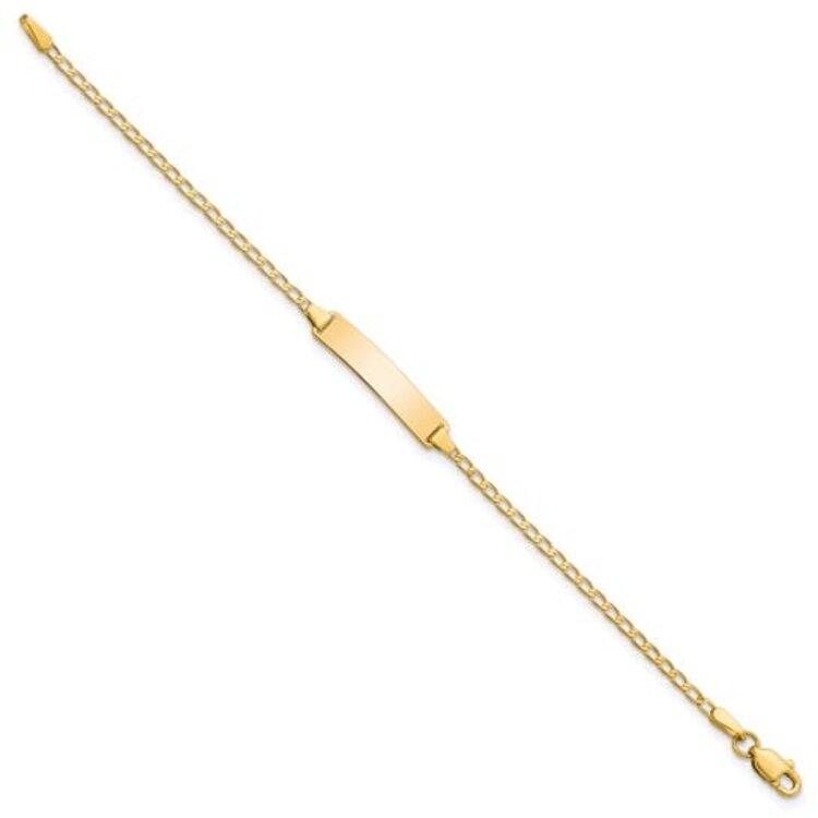 20501 10K YELLOW GOLD FLAT CURB LINK ID BABY BRACELET