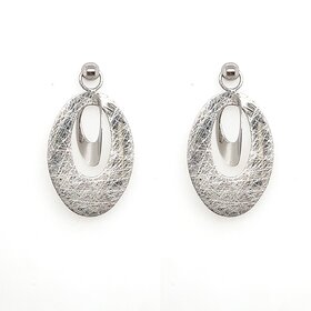 31420 14K WHITE GOLD DROP FLAT DOUBLE OBLONG STUDS