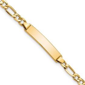 20504 10K YELLOW GOLD HOLLOW ID BABY FIGARO BRACELET 5.5''