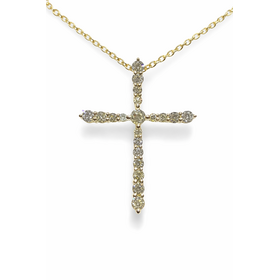70654 10K YELLOW GOLD .50TCW DIAMOND CROSS PENDANT (SLIDER)