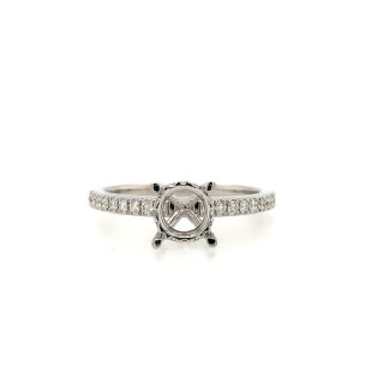 47598 18K WHITE GOLD 1.01CT H VS1 .24TCW HIDDEN HALO ROUND CENTER MOUNTING
