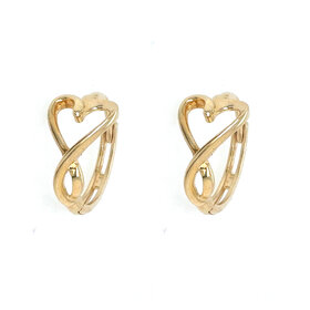 31673 14K YELLOW GOLD OPEN SWIRLED HEART ON HUGGIES