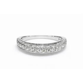 475307 14K WHITE GOLD PAVE TOP AND SIDE 1CT DIAMOND WEDDING BAND