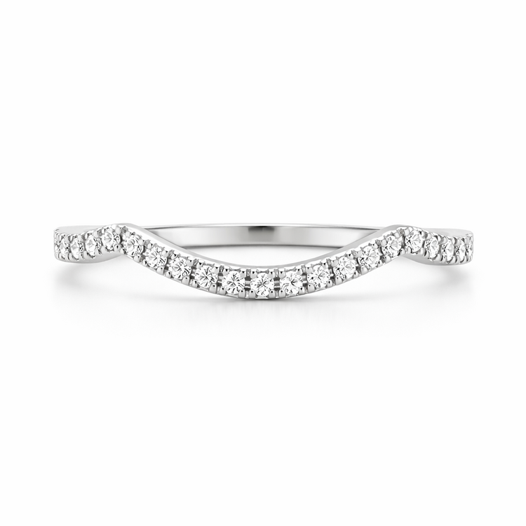 475076 14K WHITE GOLD .37CT H SI1 ROUND CENTER .62TCW DIAMOND INFINITY SHANK WITH MATCHING BAND
