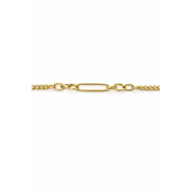 20440 14K YELLOW GOLD DOUBLE ROLO LINK WITH PAPERCLIP CENTER BRACELET
