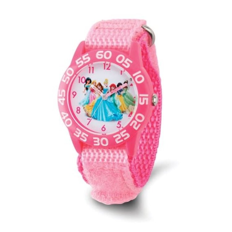 XWA5768 Disney Kids Princess Acrylic Pink Strap Time Teacher Watch
