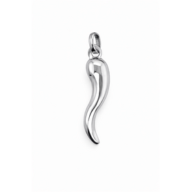 78262 14K WHITE GOLD 1" ITALIAN HORN CHARM