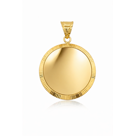 78043 14K YELLOW GOLD DIAMOND CUT BEZEL CHARM