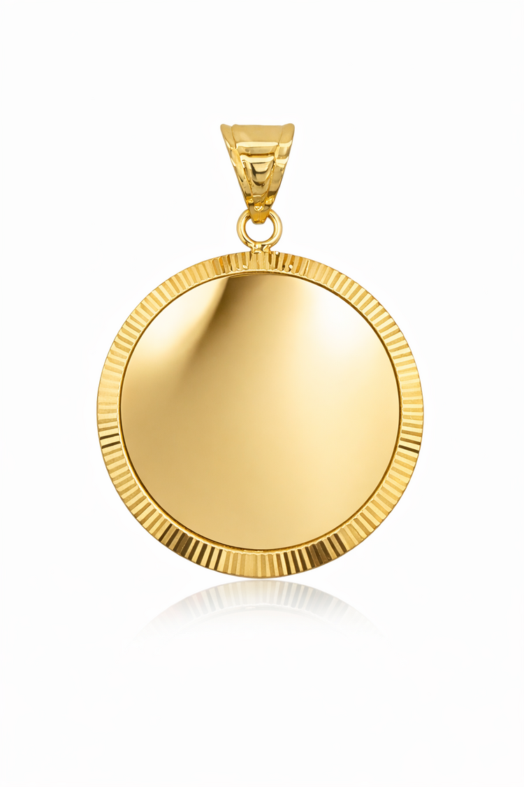 78043 14K YELLOW GOLD DIAMOND CUT BEZEL CHARM