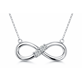 70601 10K WHITE GOLD DIAMOND MIRACLE SET CENTER INFINITY NECKLACE