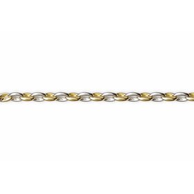 50498 18K TWO TONE CABLE  LINK CHAIN 18''