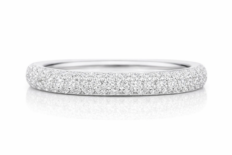 475470 14K WHITE GOLD .30TCW  UNDER GALLERY PAVE DIAMOND BAND