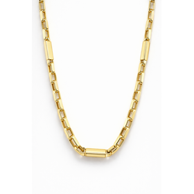50267 14K YELLOW GOLD 24'' FANCY MECHANIC LINK CHAIN 4.8''