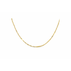50306 14K YELLOW GOLD 20" SINGAPORE LINK WITH HIGH POLISH BAR CHAIN