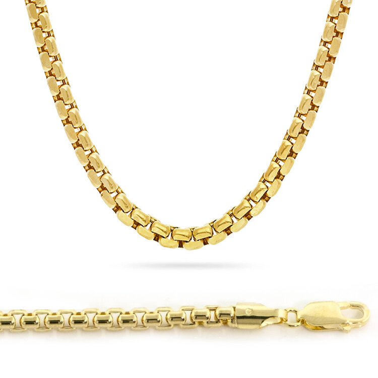 50171 14K 18'' YELLOW GOLD  1.75MM ROUNDED BOX LINK STYLE CHAIN