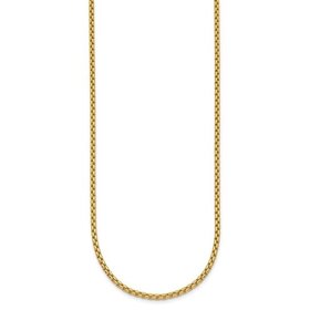 51081 14K YELLOW GOLD 16"  ROUNDED BOX LINK CHAIN 1.6MM