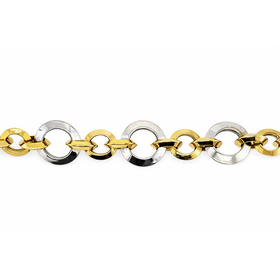 20082 14K TWO TONE OPEN CIRCLE LINK BRACELET