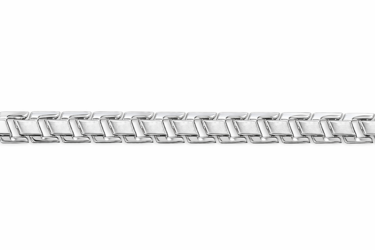 20922 14K WHITE GOLD SATIN HIGH POLISH FINISH ACUTRON DESIGN BRACELET