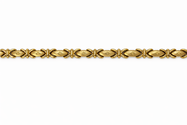 20393 14K YELLOW GOLD SATIN AND HIGH POLISH FINISH STAMPATO BRACELET