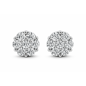 31690 14K WHITE GOLD .70CT DIAMOND CLUSTER STUDS