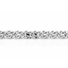 25030 14K WHITE GOLD FANCY LINK MENS 8'' BRACELET 7.8MM