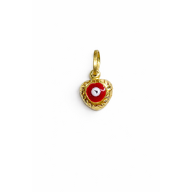 78156 14K YELLOW GOLD MULTICOLOR EVIL EYE HEART CHARMS