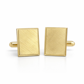 95024 14K YELLOW GOLD BRUSHED CUFF LINKS 18.20  x 14.15mm