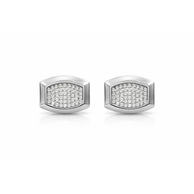 95026 14K WHITE GOLD 1CT TONNEAU SHAPE DIAMOND CUFF LINKS