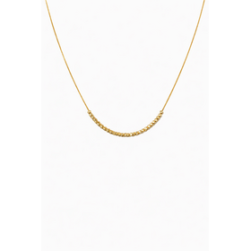 60221 14K YELLOW GOLD  DIAMOND CUT BEADED NECKLACE
