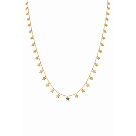 60222 14K YELLOW GOLD MULTI HIGH POLISH DANGLING STARS NECKLACES