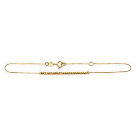20510 14K YELLOW GOLD DIAMOND CUT BEADED BRACELET