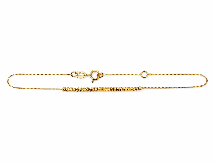 20510 14K YELLOW GOLD DIAMOND CUT BEADED BRACELET