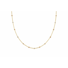 50501 14K 16" TRI COLOR GOLD DIAMOND CUT BEAD BY THE YARD CHAIN