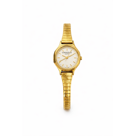 10059 CARAVELLE GOLD TONE WHITE DIAL LADIES WATCH