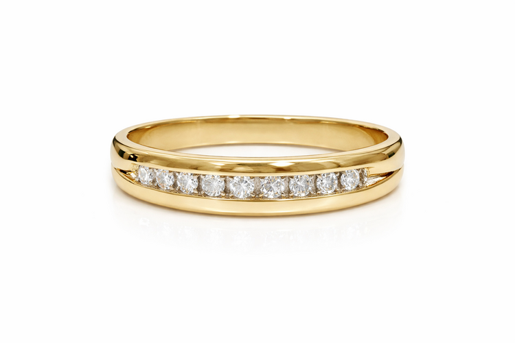 475473 14K YELLOW GOLD  .20TCW DIAMOND CHANNEL SET WEDDING BAND
