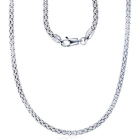 50511 14K WHITE GOLD 18" POPCORN LINK CHAIN 1.9MM