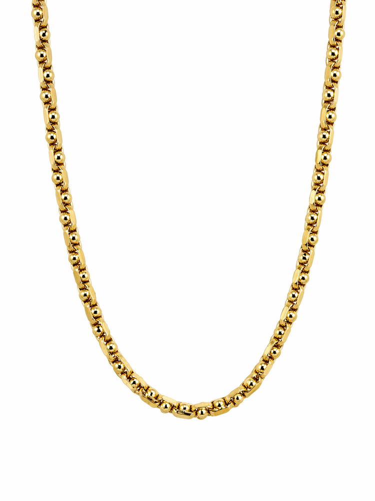 50509 14K YELLOW GOLD 25" MECHANICAL LINK WITH BALLS  CHAIN