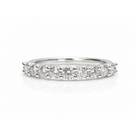 457617 14K WHITE GOLD .77CTW  DIAMOND 11 DIAMONDS COMMON PRONG  WEDDING BAND