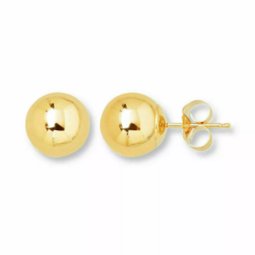 31638 14K YELLOW GOLD HIGH POLISH 8MM BALL PUSH BACK STUDS