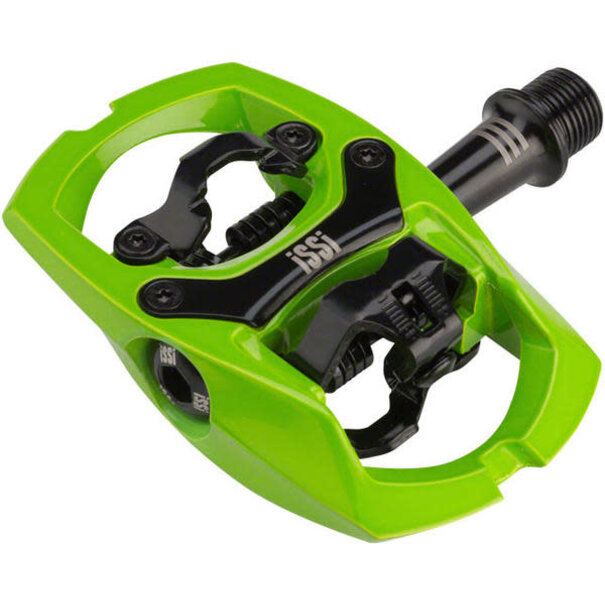 iSSi Trail III Pedals - Dual Sided Clipless with Platform, Aluminum, 9/16", Lime Green