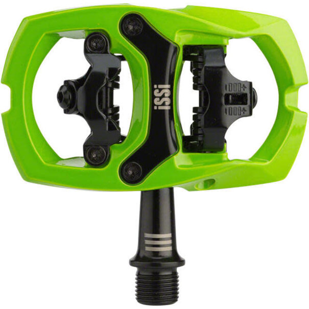 iSSi Trail III Pedals - Dual Sided Clipless with Platform, Aluminum, 9/16", Lime Green