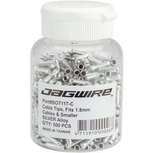 Jagwire 1.8mm Cable End Crimps SIlver Bottle/500