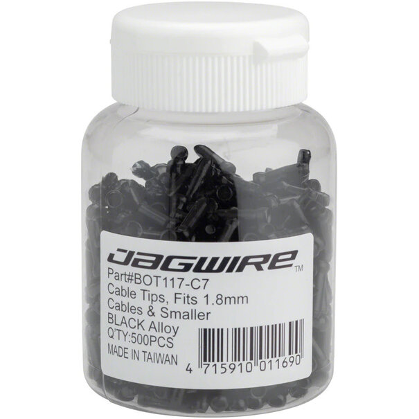 Jagwire Jagwire 1.2mm Cable End Crimps Black Bottle/500