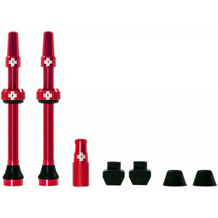 Tubeless Valve Kit: Red, fits Road and Mountain, 60mm, Pair