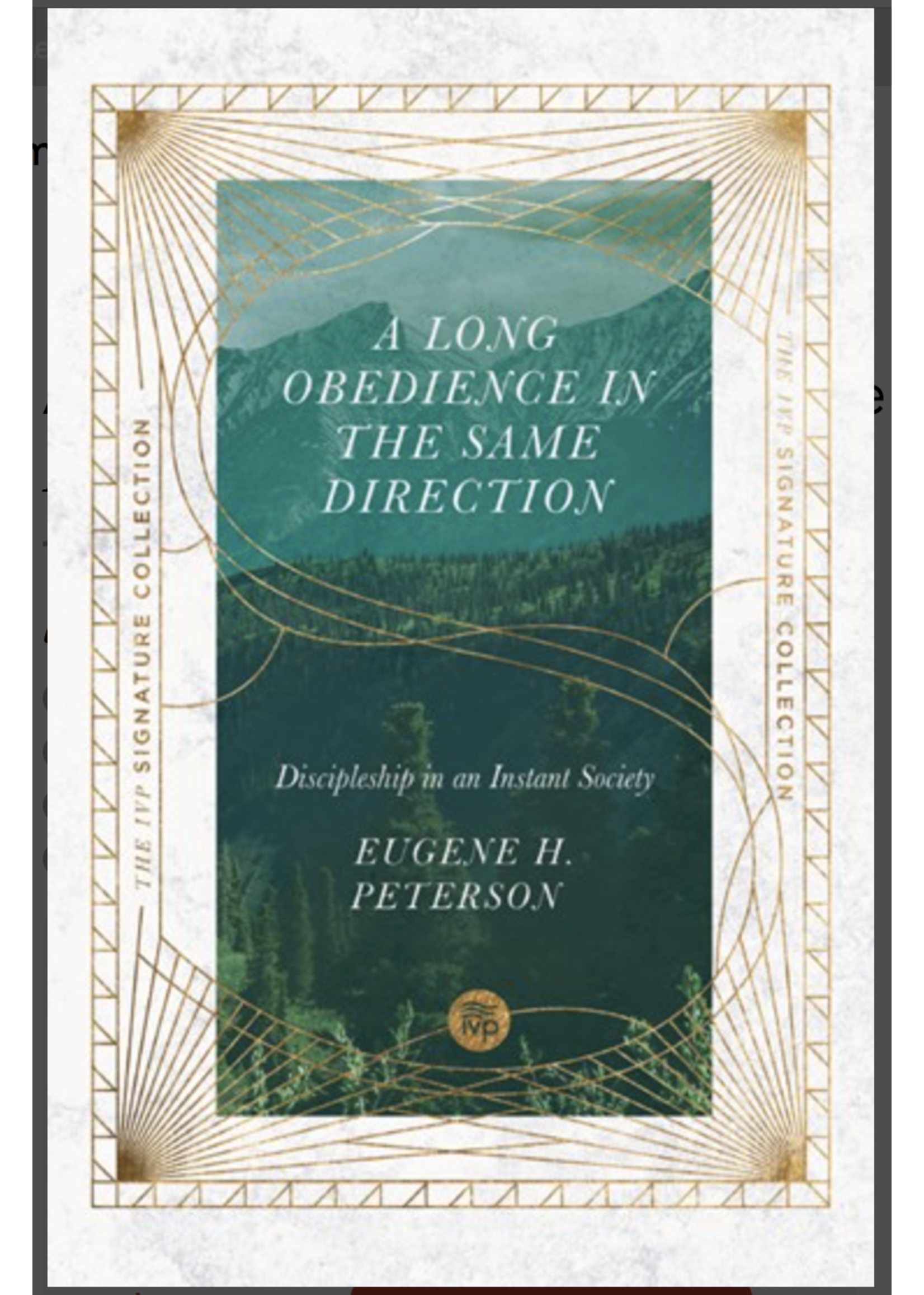 A Long Obedience in the Same Direction Discipleship in an Instant Society